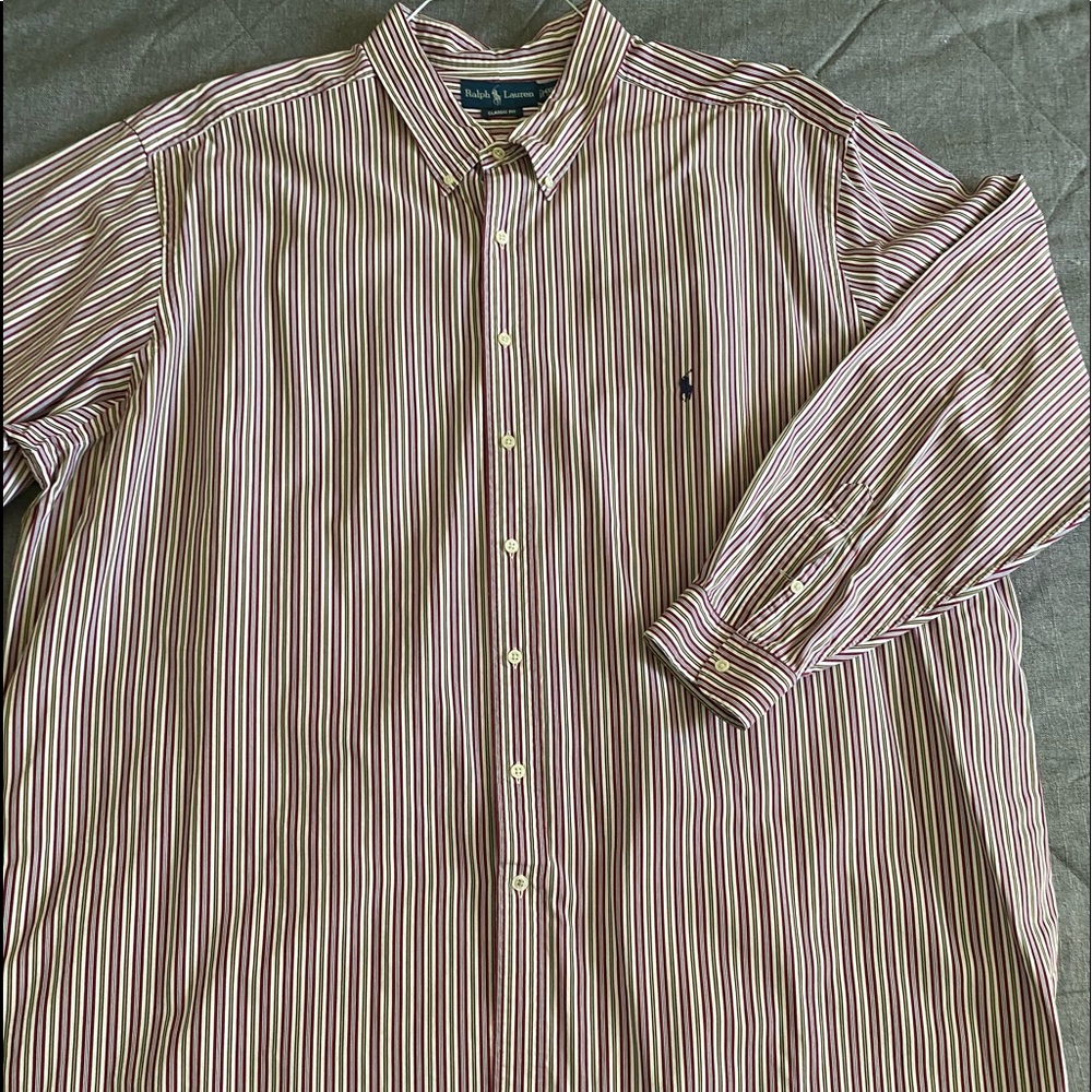 Ralph Lauren 4 XLT big and tall mens striped shirt. 4XLT.
